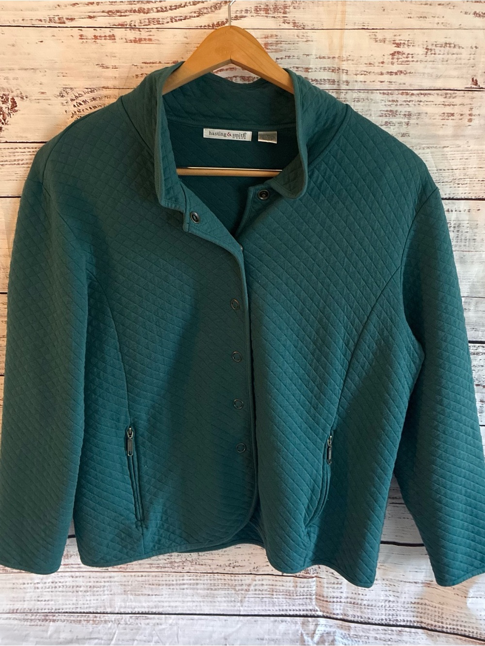 Hasting & Smith Teal Quilted Snap-Front Jacket 3X